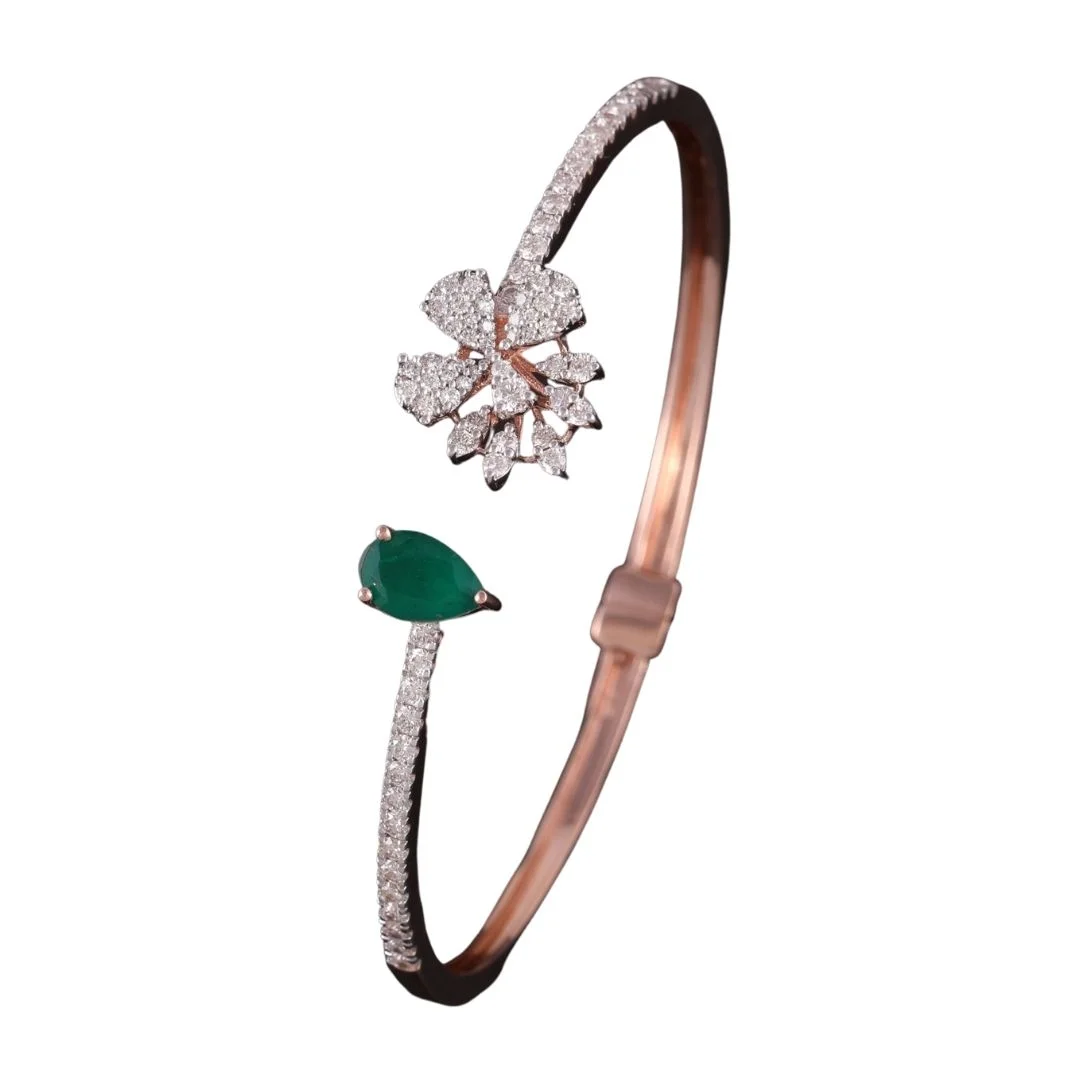 Buy quality 18kt / 750 rose gold micro set diamond bracelet 8brc33 in Pune