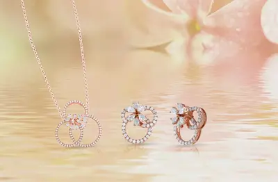 Diamond Chain Necklace And Earrings